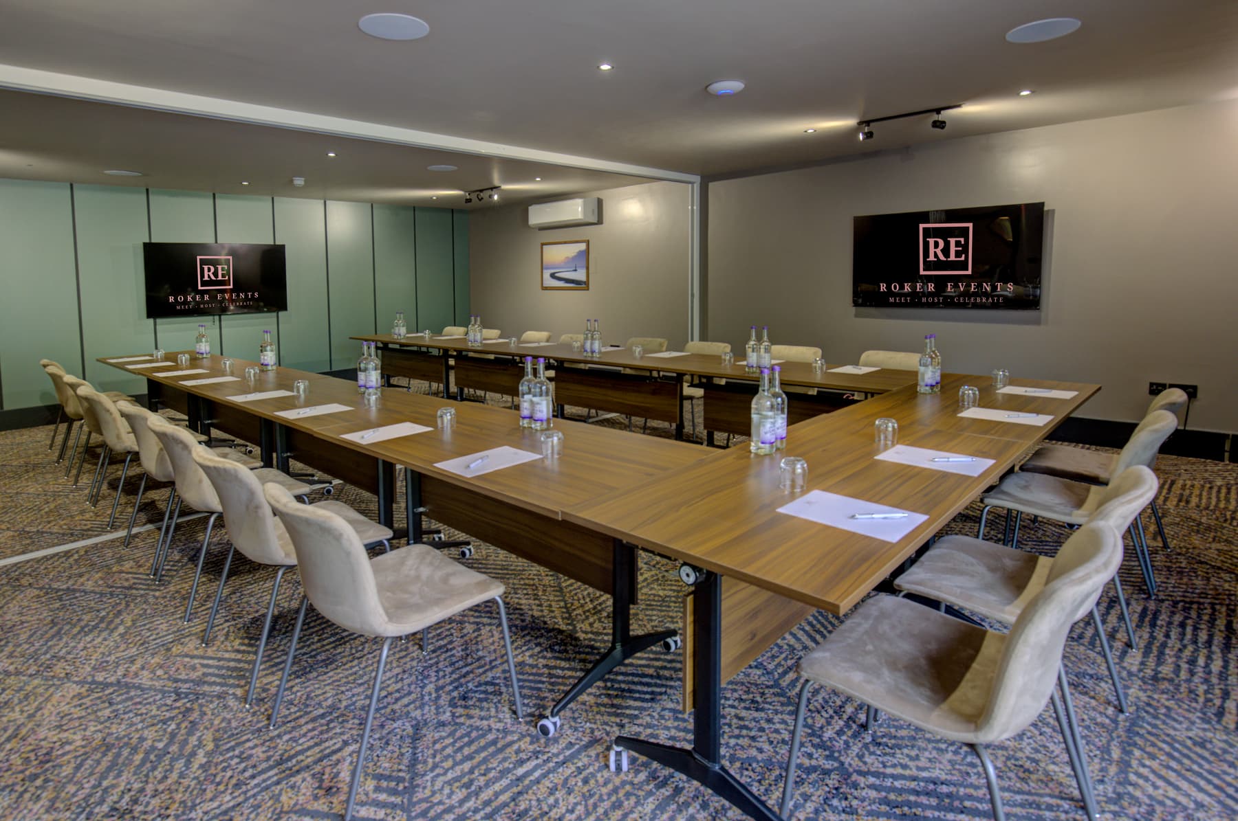 Boardroom meeting setup