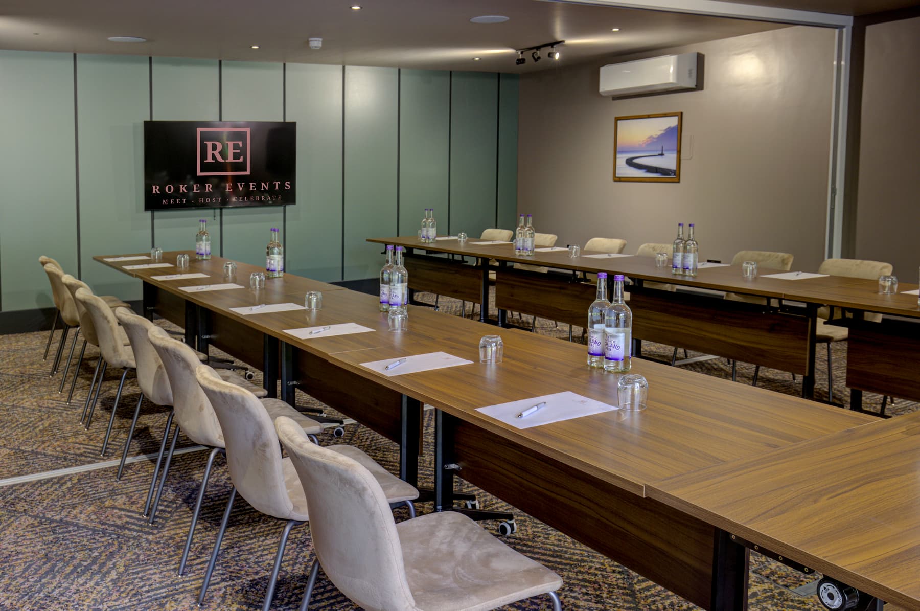 Boardroom meeting setup
