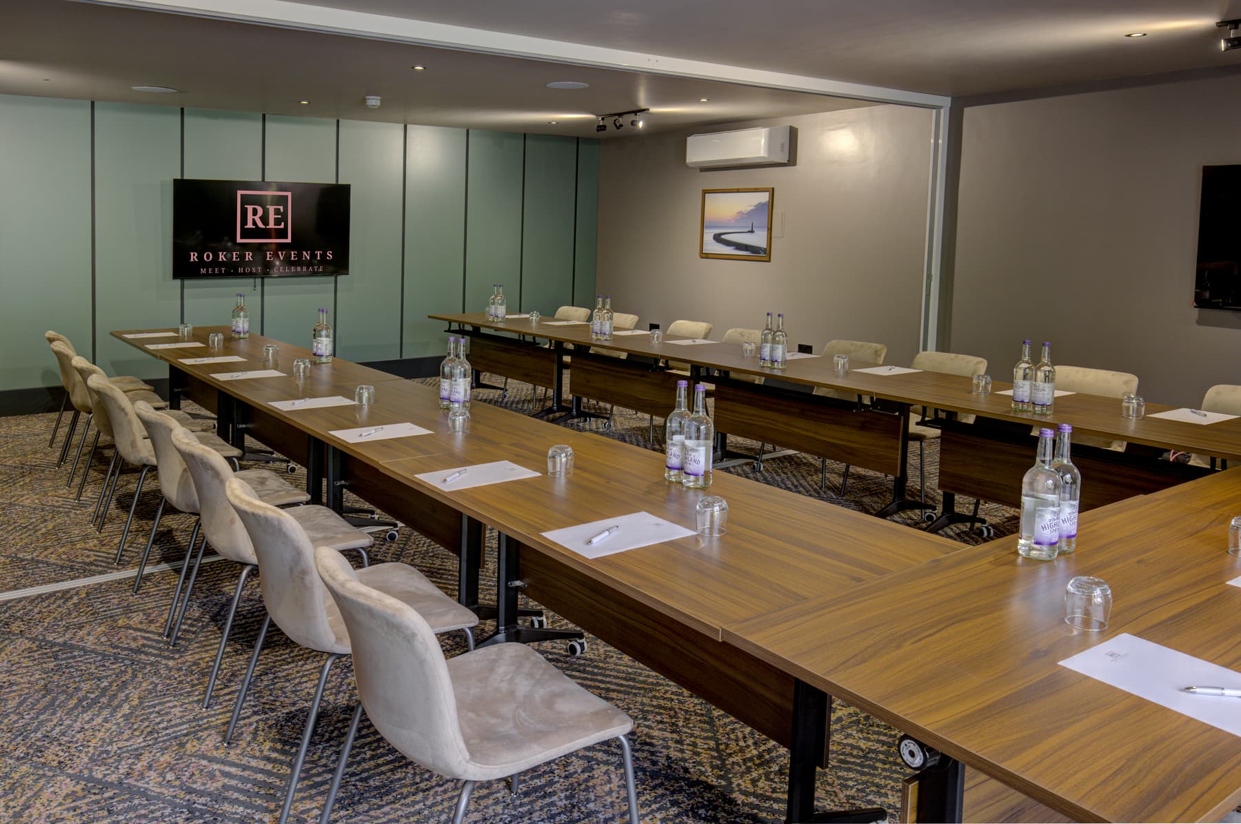 Boardroom meeting setup