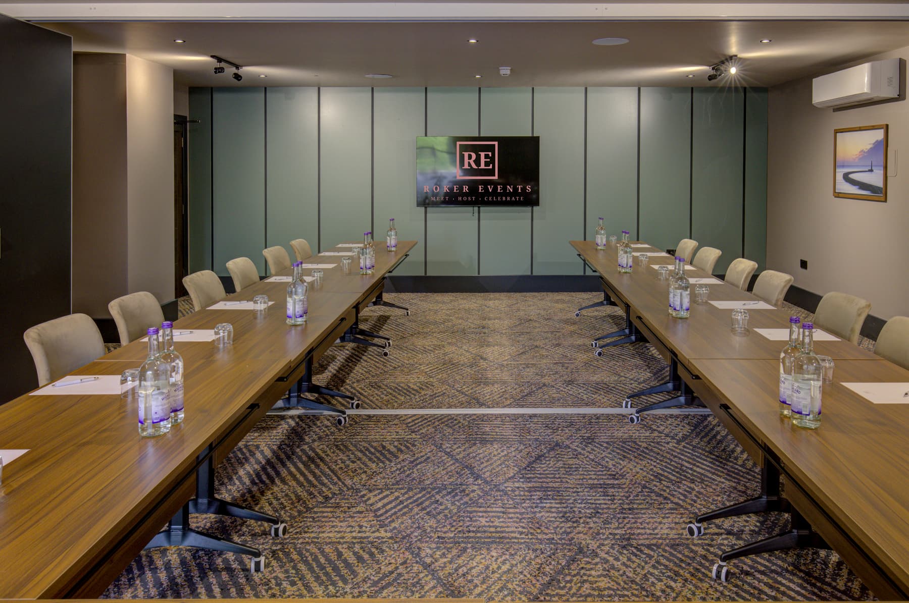 Boardroom meeting setup