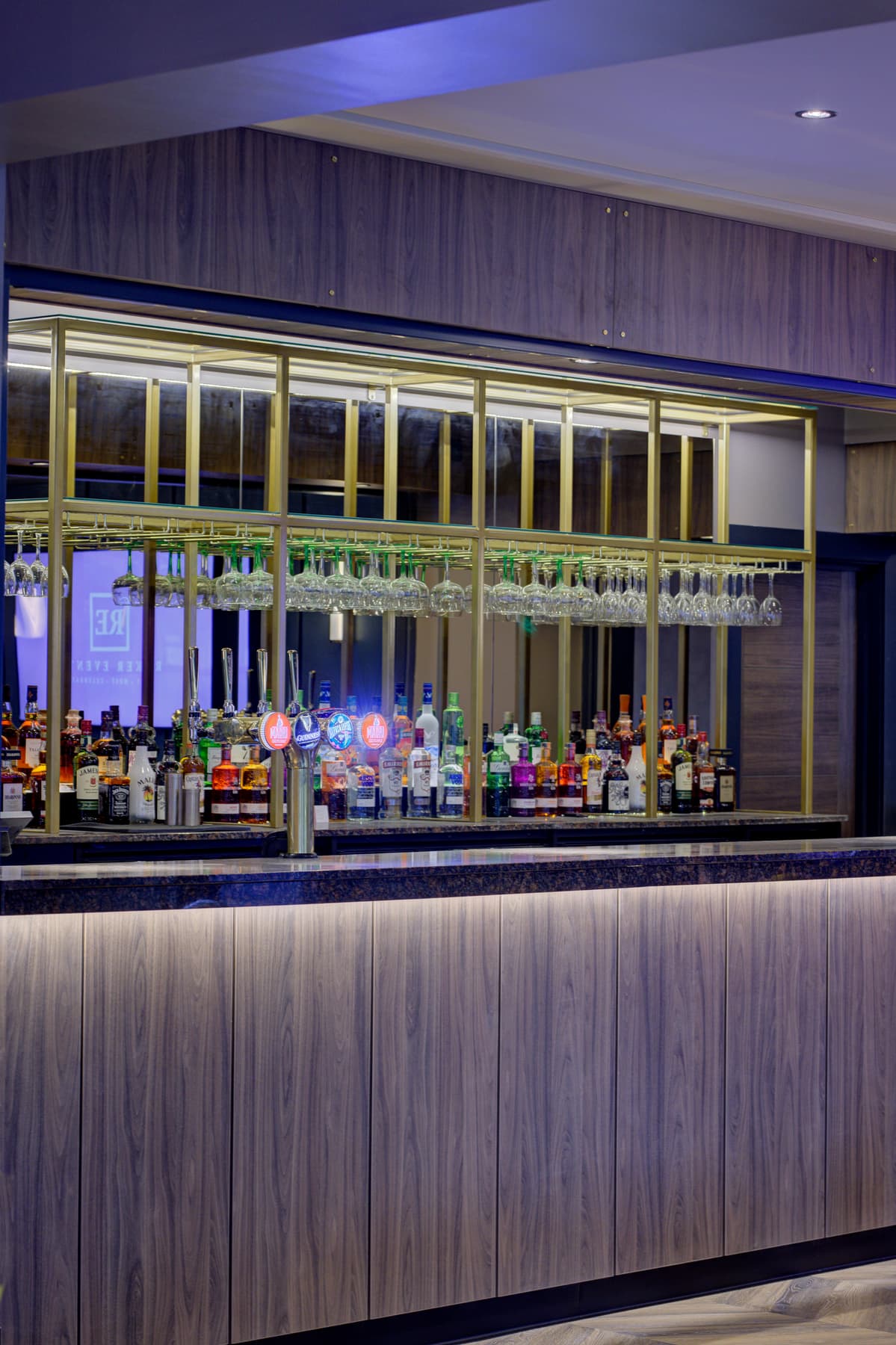 Backlit bar gantry