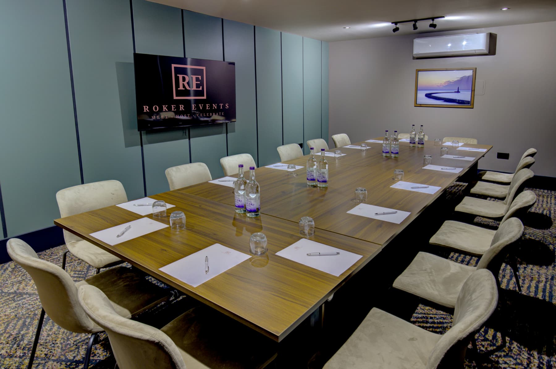 Boardroom meeting setup