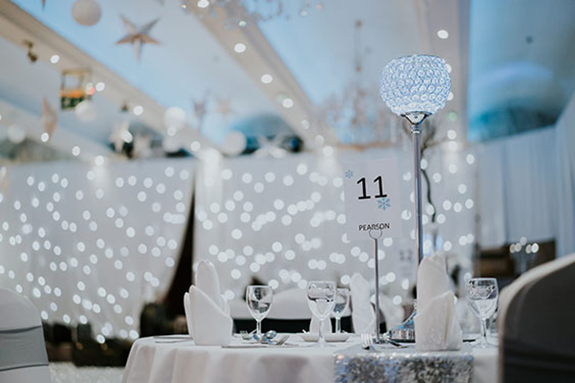 The Ballroom dressed for a wedding